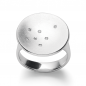 Preview: ring sternenhimmel gewölbte scheibe silber mit diamanten handarbeit aus deutschland