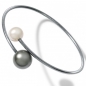 Preview: armreif tahitiperle twister aus edelstahl humphrey schmuck