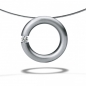 Preview: brillantcollier aus edelstahl mit einem diamantanhänger kreis rund