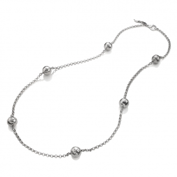 lange halskette silber mit kugeln glänzen hammerschlag giovanni raspini 10573 jetzt kaufen