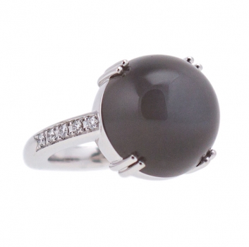 Ring Weissgold Mondstein grau