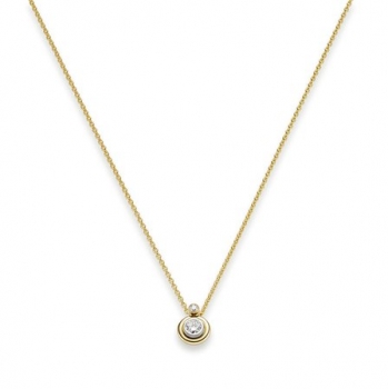 Collier Solitär Diamantanhänger 0,25ct 750 Gelbgold