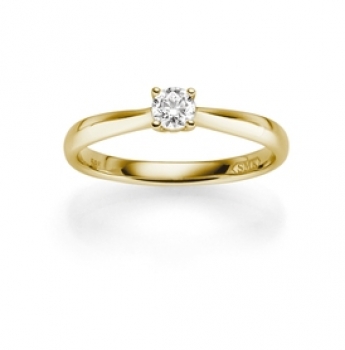 Solitaire Ring 585 Gelbgold mit 0,24 ct Brillant