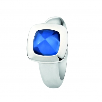 Xen Ring 011781 Edelstahl poliert blauer Edelstein