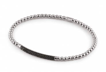Armband Stretchy Weissgold schwarze Saphiere