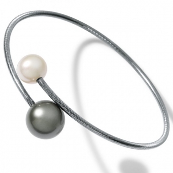 armreif tahitiperle twister aus edelstahl humphrey schmuck