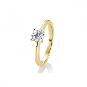 Solitärring 4er Krappe 0,80ct Gelbgold