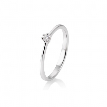 Platinring Solitaire 6er Setting Diamant