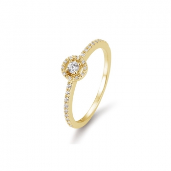 Solitaire Ring Diamanten Gelbgold