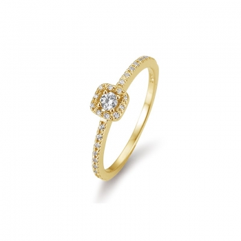 Solitaire Ring Diamanten Gelbgold
