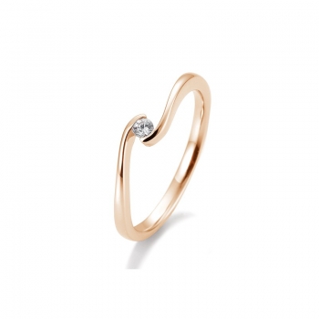 Diamantring geschwungene Ringschiene Roségold