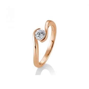 Halbkaräter geschwungener Ring rose