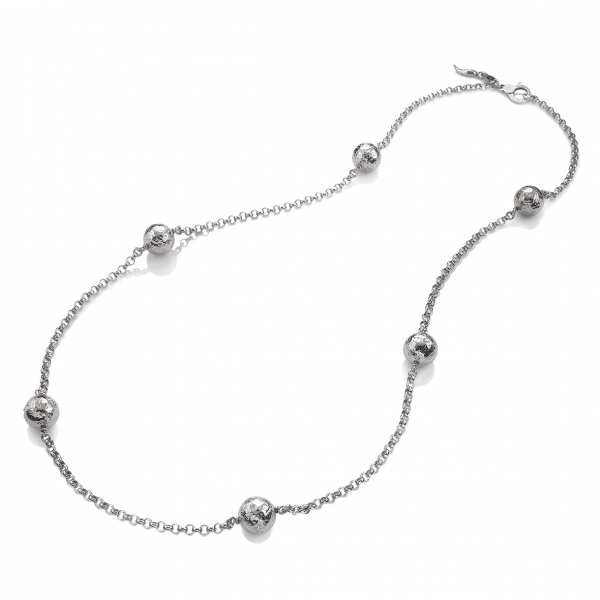 lange halskette silber mit kugeln glänzen hammerschlag giovanni raspini 10573 jetzt kaufen
