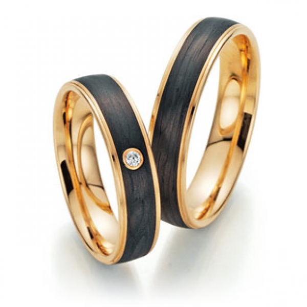 trauringe gold mit carbon kombiniert fischer eheringe