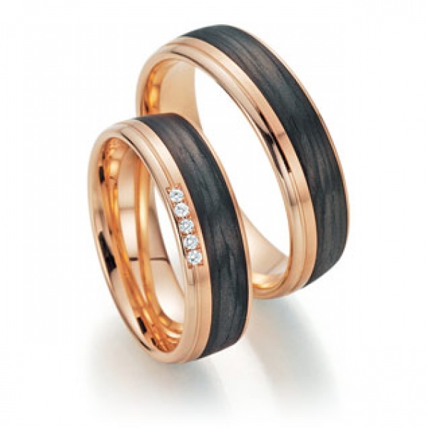 trauringe carbon apricotgold fischer