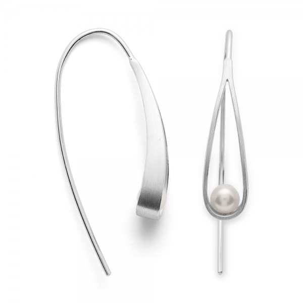 coole ohrhänger geschwugen mit perle silber