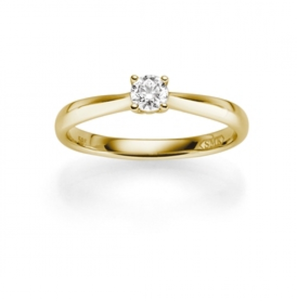 Solitaire Ring 585 Gelbgold mit 0,24 ct Brillant