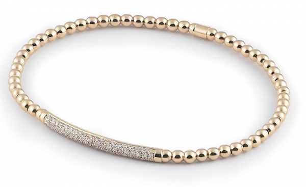 juwelier zeller schmuck al coro stretchy armreif a350g 750 gelbgold 80 brillanten 0,42ct w si armband dehnt sich zum schlüpfe