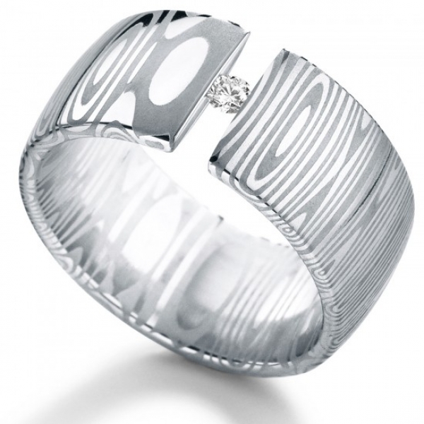 spannringe breit damast stahl brillant diamant humphfrey schmuck