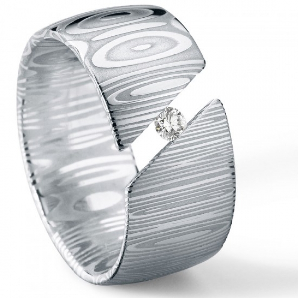 spannringe breit damast stahl brillant diamant