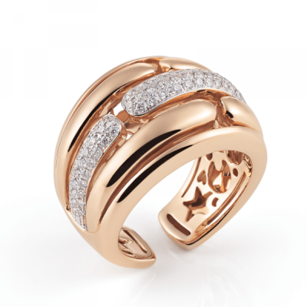 ringe al coro mezzaluna rosegold brillanten