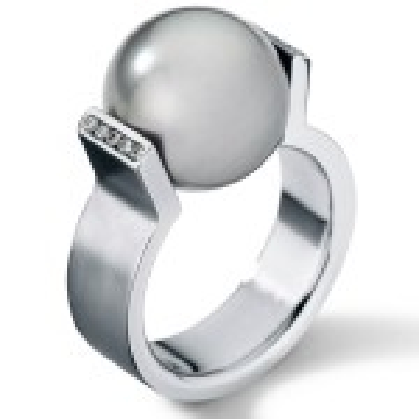 ringe mit schwarzer perle