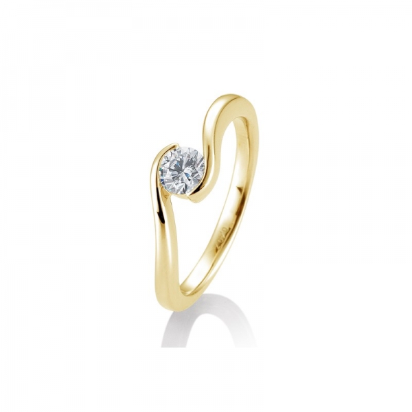 geschwungener ring diamant 0,40ct gold